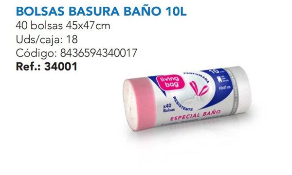 Livingbag b.especial rano 10l g60 40u blanco