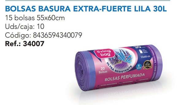 Livingbag b.perfumada 30l g95 20u lila