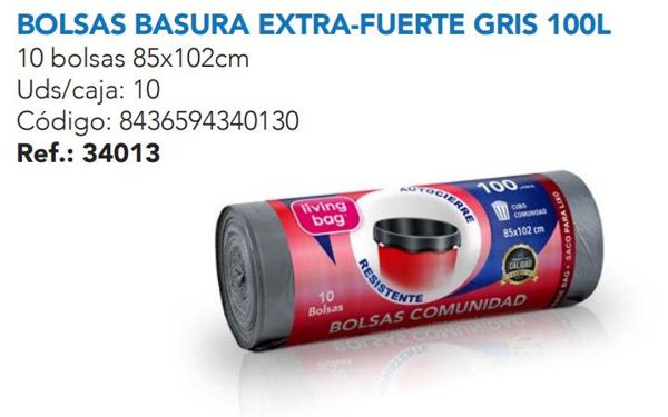 Livingbag b.comunidad aut.100l g110 iou gris