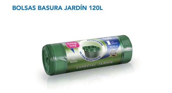 Livingbag b.especial jardin 120l g160 10u verde