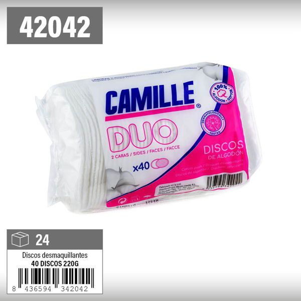 Camille discos desmaquillador oval 40u