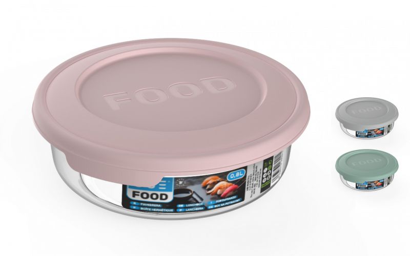Fiambrera redonda 0.8l serie food pastel