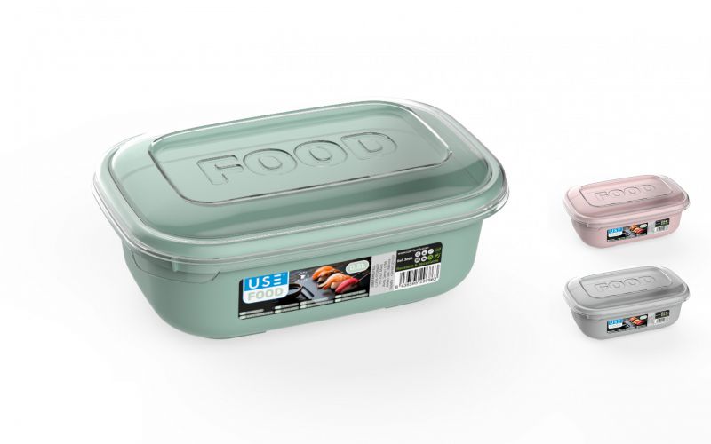 Fiambrera rectangular 0,5l serie food - base pastel