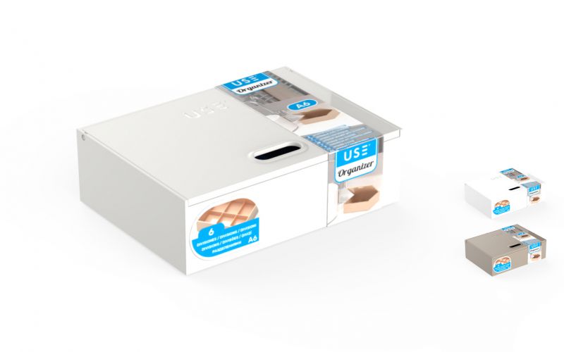 Caja con tapa abatible organizer a6
