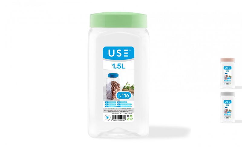 Tarro 1565 cc cuadrado pastel