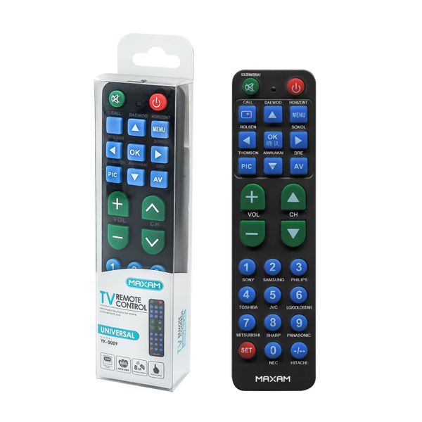 YK-0009 Mando a distancia universal negro para TV (2 piezas*AAA, no incluidas)