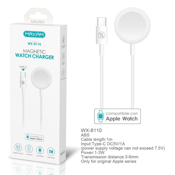 WX-8110 Cargador magnético para Watch Cable tipo C de 1-3W (máx.)