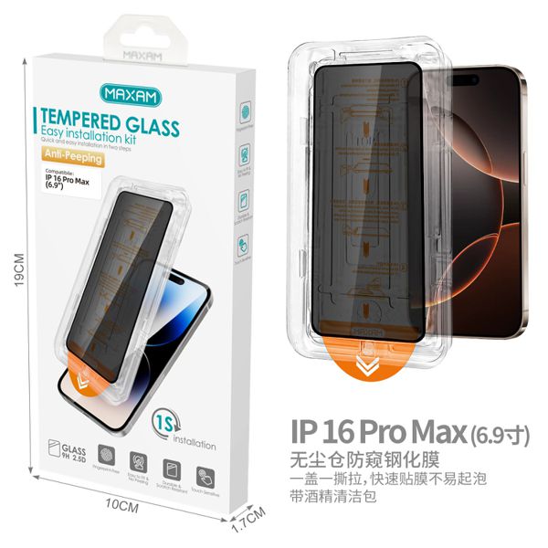 PS-P1020 iPhone 16 Pro Max (6,9 pulgadas) Protector de pantalla templado anti-reflejos