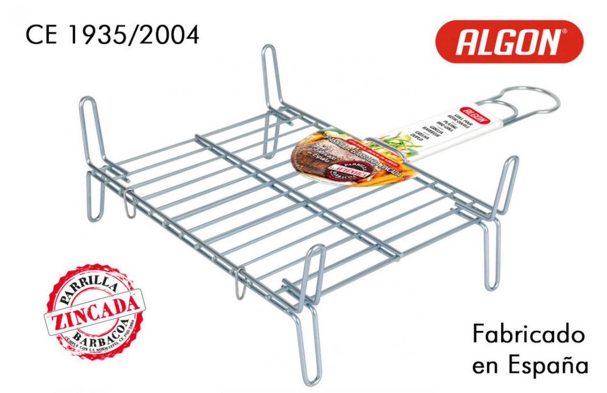 Parrilla barbacoa 25x30cm doble zincada "algon"
