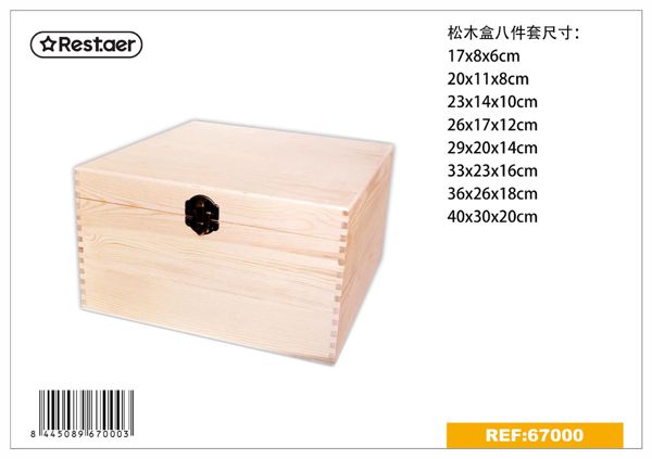 Caja madera 8pcs