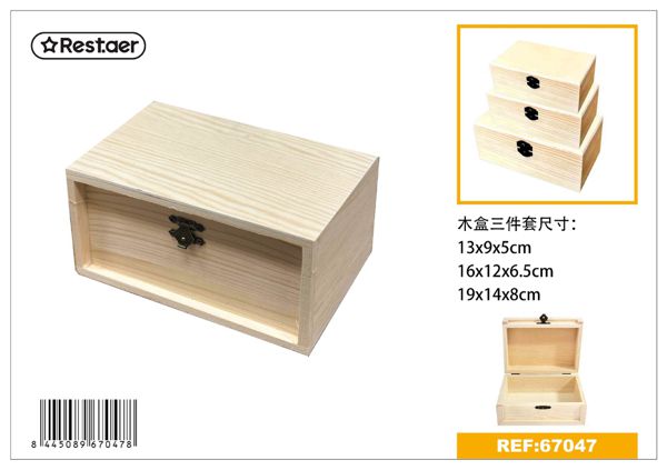 Caja de madera juego 19*14*8.3cm