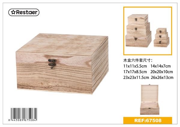 Caja de madera 6pcs