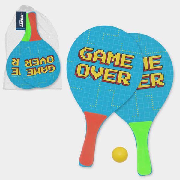 S/2 palas y pelota madera game over 2/c 39 x 21 x 0,07 cm