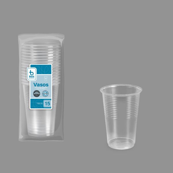 S/15 vaso reutilizable transp. 200 cc pp