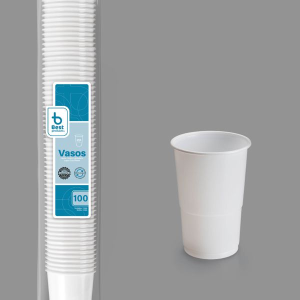 S/100 vaso reutilizable blanco 250 cc pp
