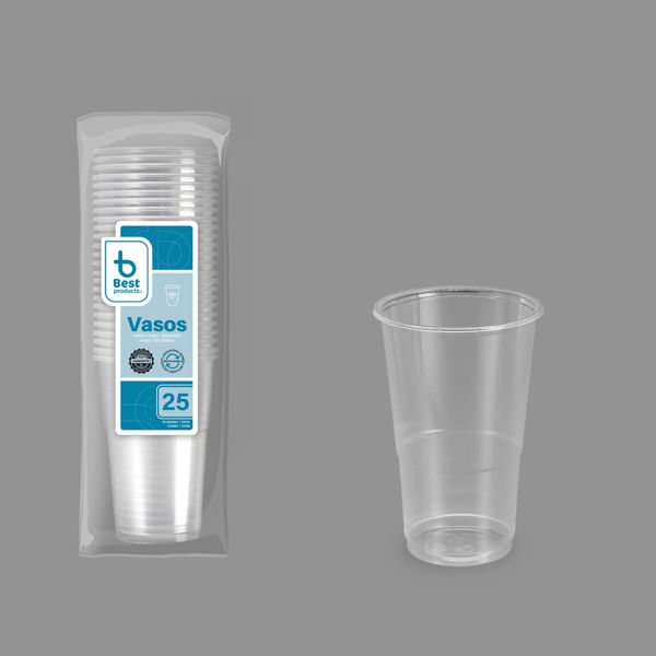 S/25 vaso reutilizable transp. 250 cc pp