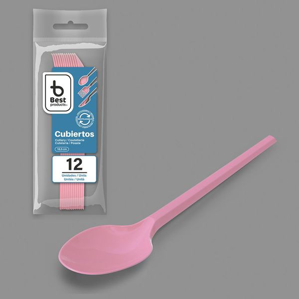 S/12 cuchara reut. rosa baby 16,5 cm ps