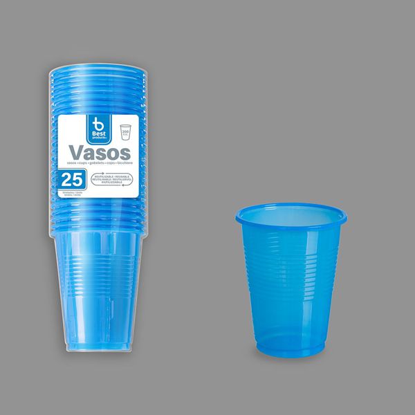 S/25 vaso reutilizable azul 200 cc pp