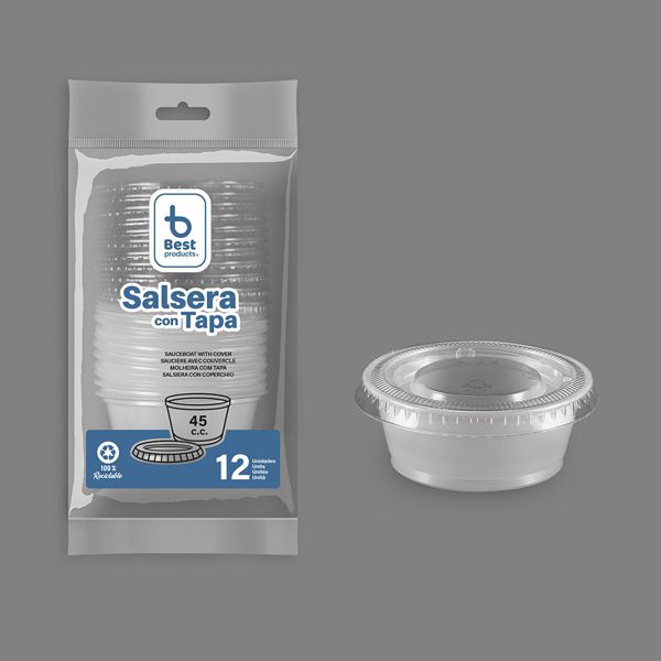 S/12 salsera + tapa pp-pet 45 cc