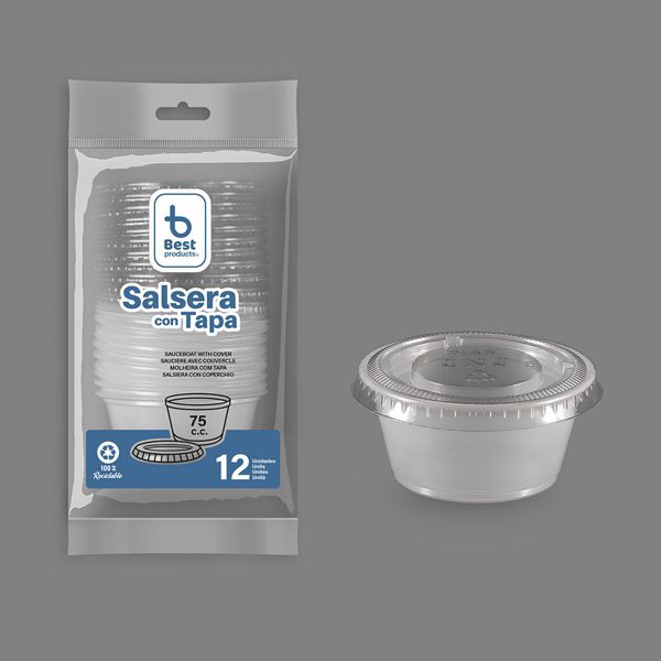 S/12 salsera + tapa pp-pet 75 cc