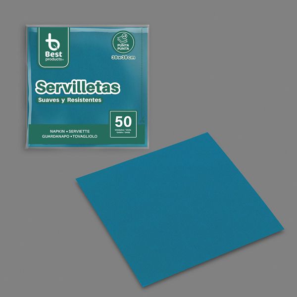 S/50 servilleta turquesa p-p 38 x 38 cm