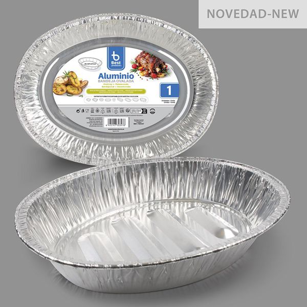 S/1 bandeja aluminio oval 46 x 34,50 x 8,30 cm