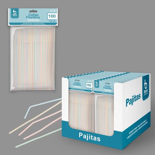 S/100 caña reut. flex. rayas c/disp. pp 21 x 0,50 cm