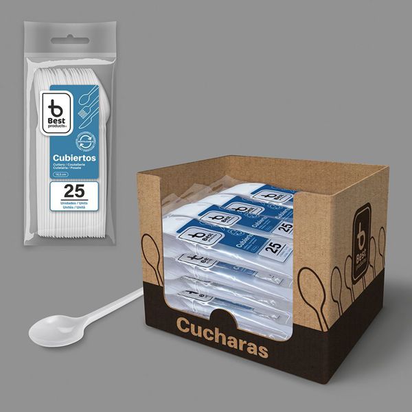 S/25 cuchara reut. 16,5 cm caja display