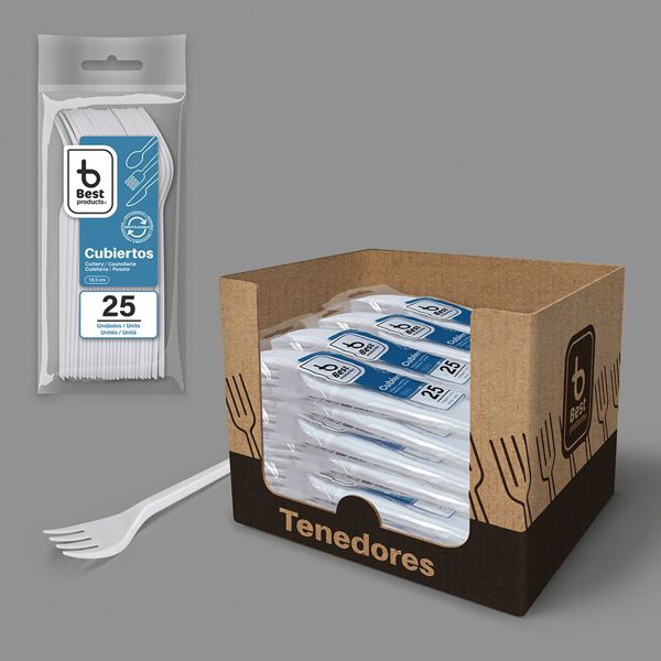 S/25 tenedor reut. 16,5 cm caja display