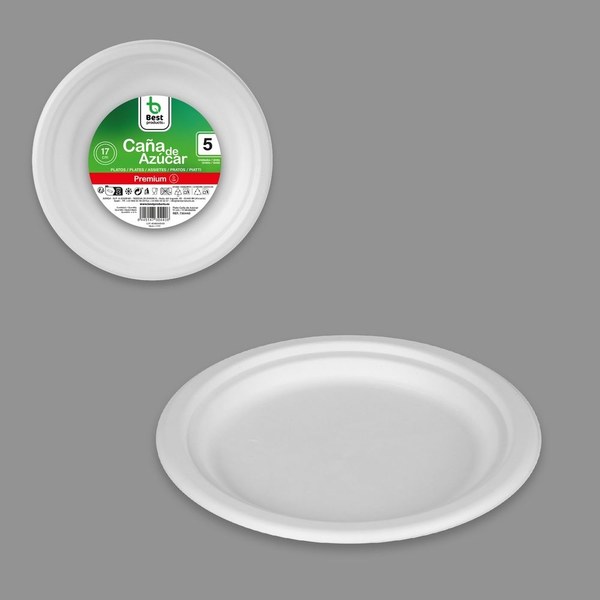 S/5 plato caña de azúcar 17 cm display
