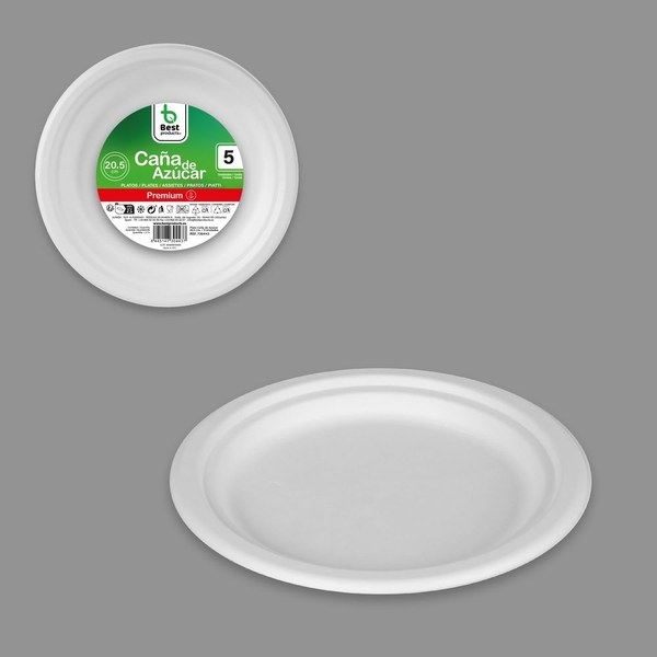 S/5 plato caña de azúcar 20,5 cm display