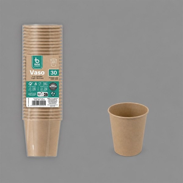 S/30 vaso cartón kraft 80 cc