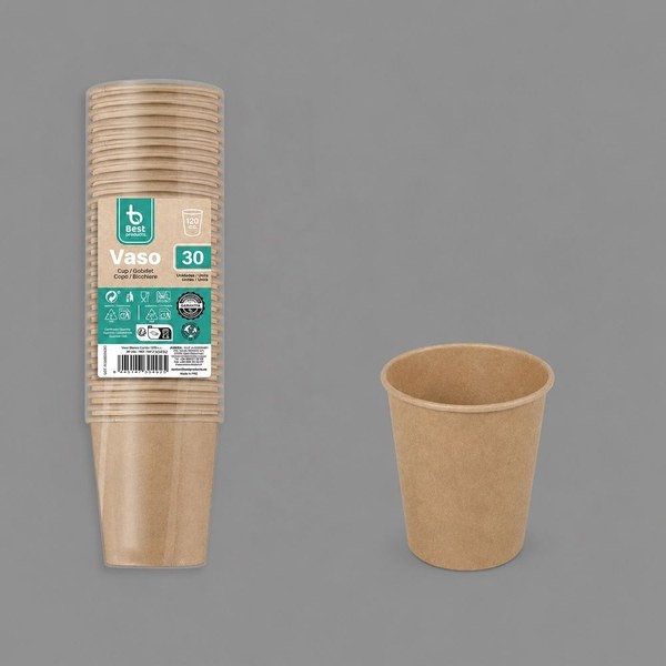 S/30 vaso cartón kraft 120 cc