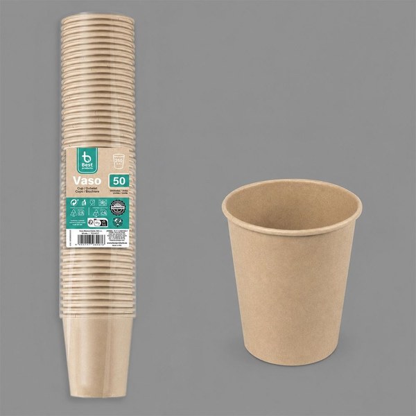 S/50 vaso cartón kraft 250 cc