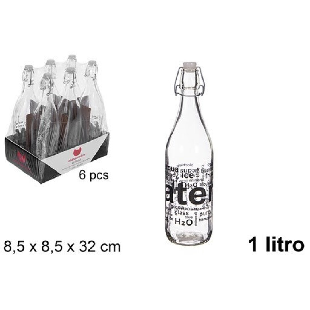 Botella cristal agua 1l