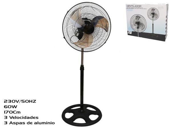 Pie 45cm negro 60w ventilador