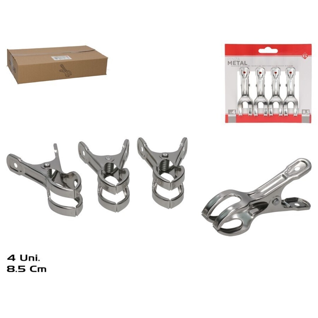 Pinza metal x4 9.5cm