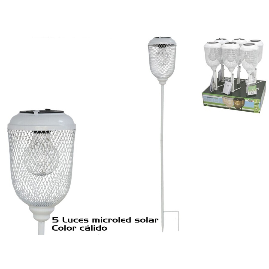 Lampara solar darek blanco 5 led 80x11x11 cm