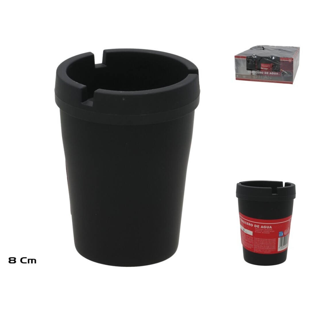 Cenicero agua melamina 8cm negro