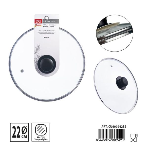 Tapa de cristal templado 22cm
