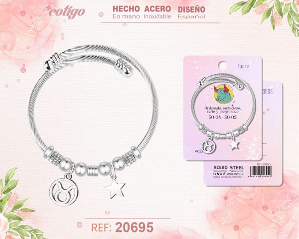 Brazalete acero con zodiacotauro