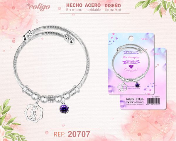 Brazalete acero para mes nacimiento febrero
