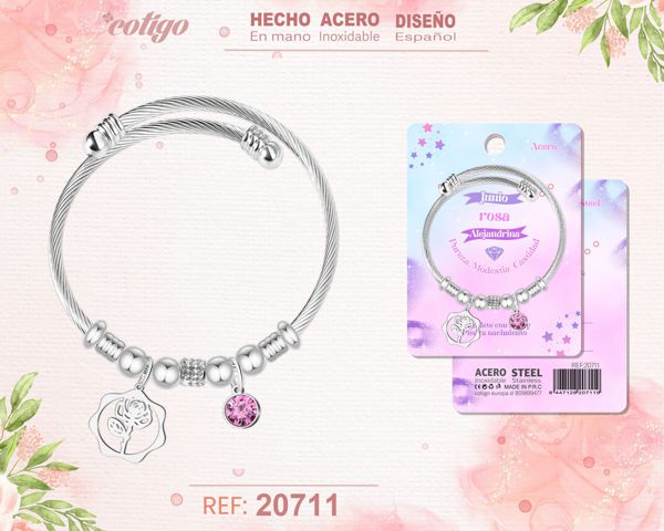 Brazalete acero para mes nacimiento
