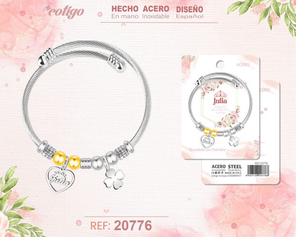 Brazalerte acero con nombre : j ul i a