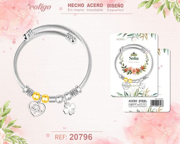 Brazalerte acero con nomrre:sofía