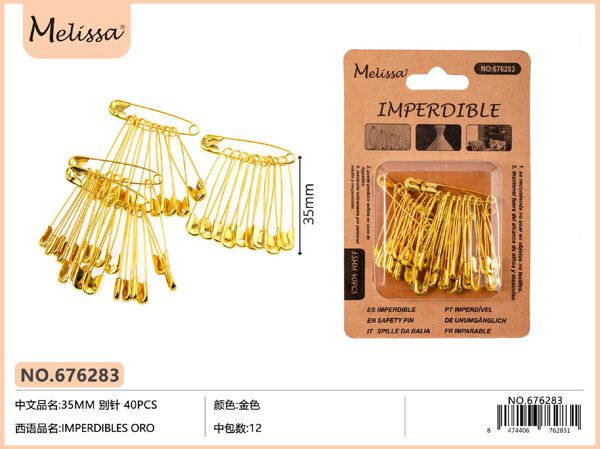 Imperdibles oro 35mm 40pc