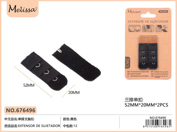 Extensor negro sujetador una fila