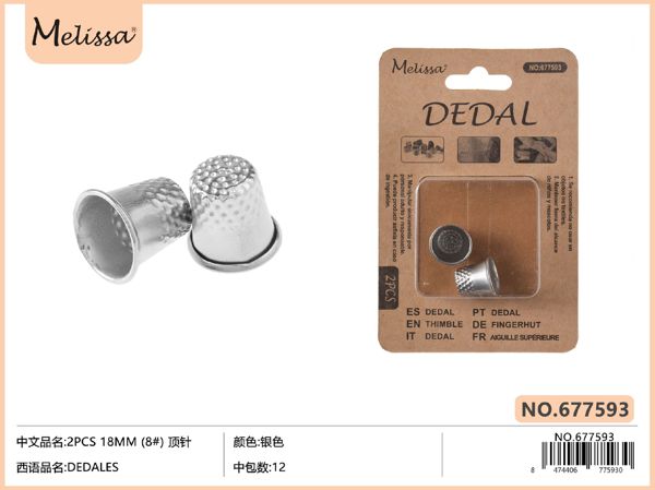 Dedales metalico plata 18mm 2pc
