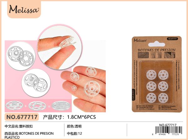 Botones presion plastico blanco 1.8cm 12pc