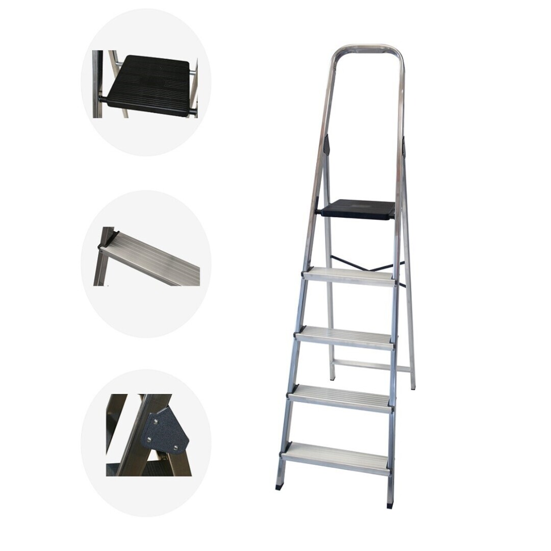 Escalera domestica aluminio 5p